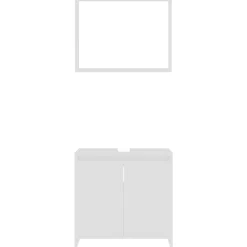 vidaXL - Badkamermeubelset - Wit - Bewerkt hout