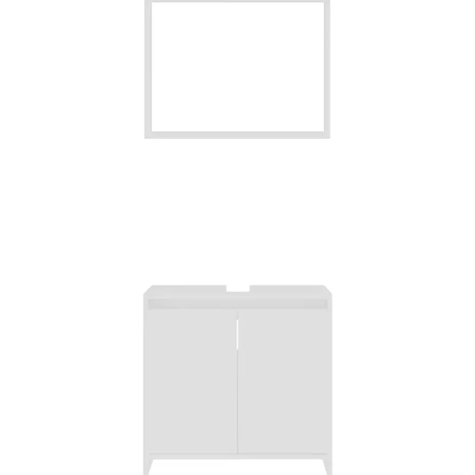 vidaXL - Badkamermeubelset - Wit - Bewerkt hout