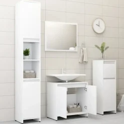 vidaXL - Badkamermeubelset - Wit - Bewerkt hout