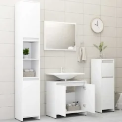 vidaXL - Badkamermeubelset - Wit - Bewerkt hout