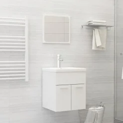 vidaXL - Badkamermeubelset - Wit - Bewerkt hout - 41 x 38.5 x 46 cm