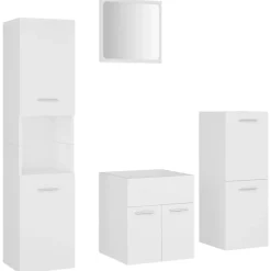 vidaXL - Badkamermeubelset - Wit - Bewerkt hout - 41 x 38.5 x 46 cm