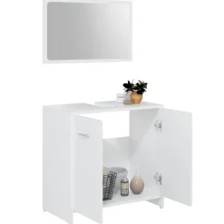 vidaXL - Badkamermeubelset - Wit - Bewerkt hout