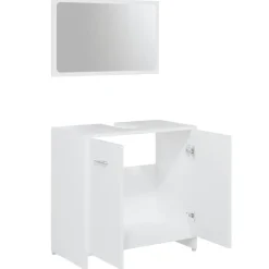 vidaXL - Badkamermeubelset - Wit - Bewerkt hout