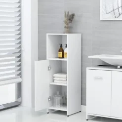 vidaXL - Badkamermeubelset - Wit - Bewerkt hout