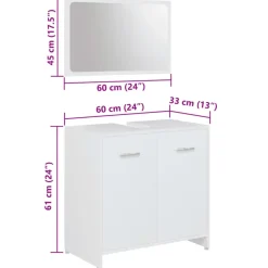 vidaXL - Badkamermeubelset - Wit - Bewerkt hout