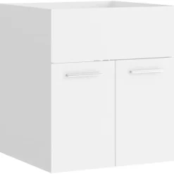 vidaXL - Badkamermeubelset - Wit - Bewerkt hout - 41 x 38.5 x 46 cm