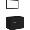 vidaXL - Badkamermeubelset - Zwart - Bewerkt hout