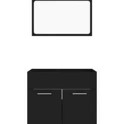 vidaXL - Badkamermeubelset - Zwart - Bewerkt hout
