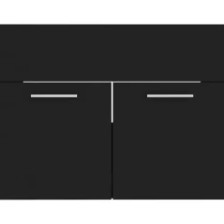vidaXL - Badkamermeubelset - Zwart - Bewerkt hout