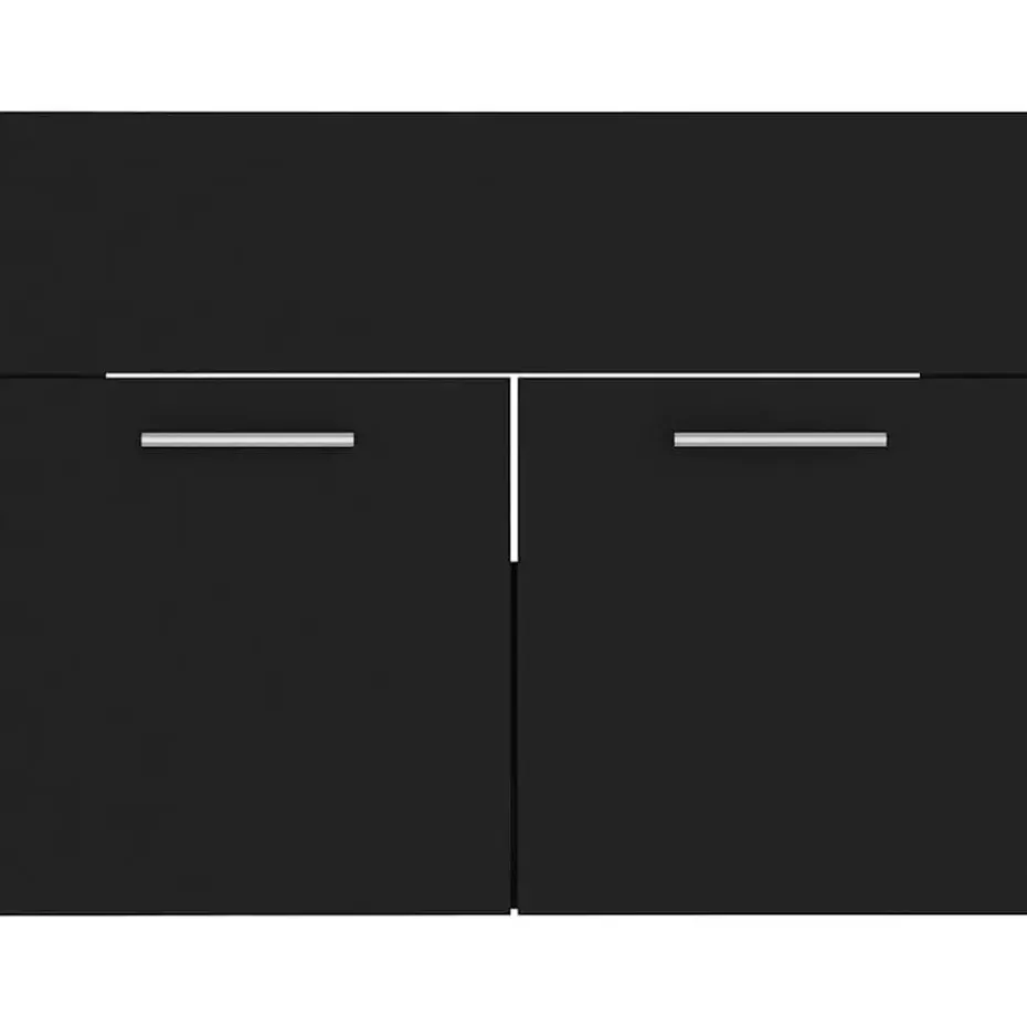 vidaXL - Badkamermeubelset - Zwart - Bewerkt hout