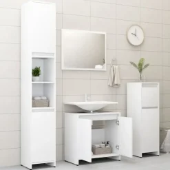 vidaXL - Badkamermeubelset - Wit - Bewerkt hout