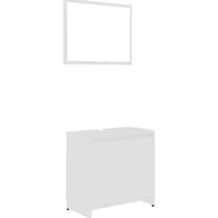 vidaXL - Badkamermeubelset - Wit - Bewerkt hout