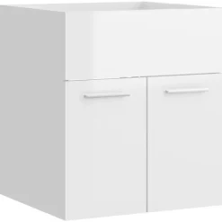 vidaXL - Badkamermeubelset - Wit - Bewerkt hout - 41 x 38.5 x 46 cm