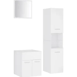 vidaXL - Badkamermeubelset - Wit - Bewerkt hout - 41 x 38.5 x 46 cm