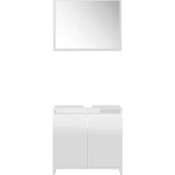 vidaXL - Badkamermeubelset - Wit - Bewerkt hout