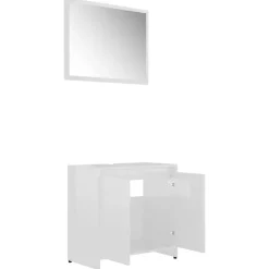 vidaXL - Badkamermeubelset - Wit - Bewerkt hout