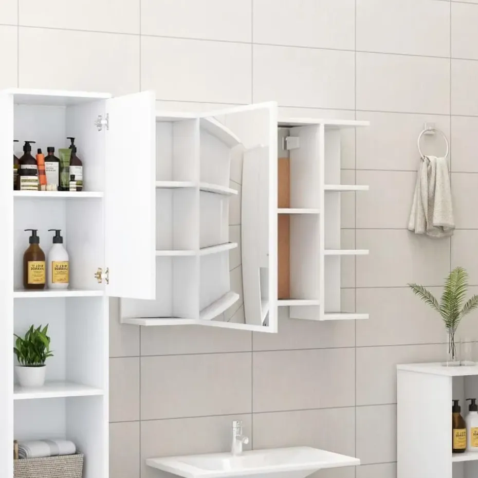 vidaXL - Badkamermeubelset - Wit - Bewerkt hout