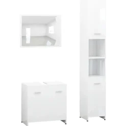 vidaXL - Badkamermeubelset - Wit - Bewerkt hout