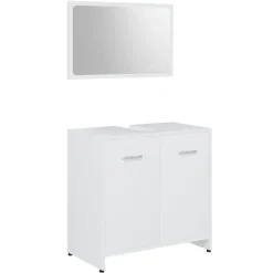 vidaXL - Badkamermeubelset - Wit - Bewerkt hout