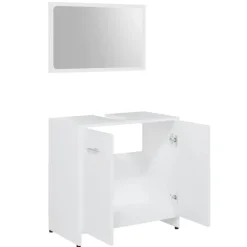 vidaXL - Badkamermeubelset - Wit - Bewerkt hout