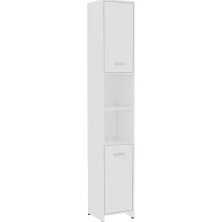 vidaXL - Badkamermeubelset - Wit - Bewerkt hout