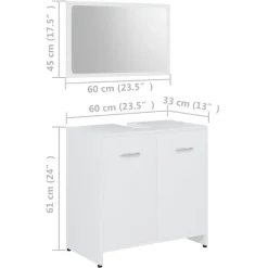 vidaXL - Badkamermeubelset - Wit - Bewerkt hout