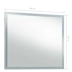 vidaXL - Badkamerspiegel - Zilver - Glas - 60 x 50 cm