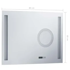 vidaXL - Badkamerspiegel - Zilver - Aluminium - 80 x 60 cm