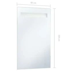 vidaXL - Badkamerspiegel - Zilver - Glas - 60 x 100 cm