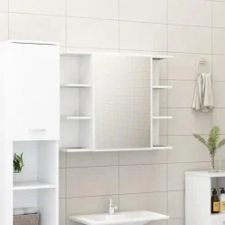 vidaXL - Badkamerspiegelkast - Wit - Bewerkt hout