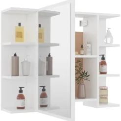 vidaXL - Badkamerspiegelkast - Wit - Bewerkt hout