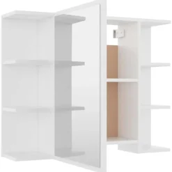 vidaXL - Badkamerspiegelkast - Wit - Bewerkt hout