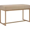 vidaXL - Bank - Beige - Stof - 80 cm