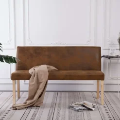 vidaXL - Bank - Bruin - Kunstleer