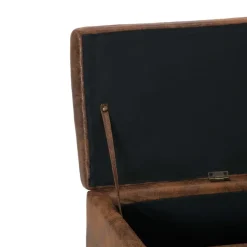 vidaXL - Bank - Bruin - Kunstleer - 116 cm