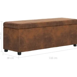 vidaXL - Bank - Bruin - Kunstleer - 116 cm