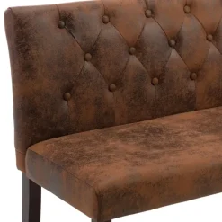 vidaXL - Bank - Bruin - Suède - 148.5 cm