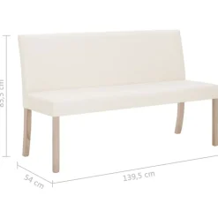 vidaXL - Bank - Crème - Kunstleer