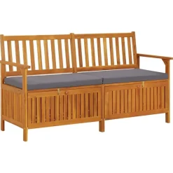 vidaXL - Bank - Grijs - Hout - 148 x 62 x 84 cm