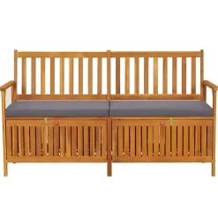 vidaXL - Bank - Grijs - Hout - 148 x 62 x 84 cm