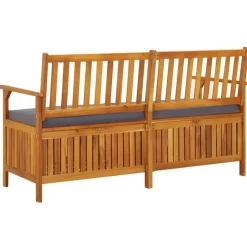 vidaXL - Bank - Grijs - Hout - 148 x 62 x 84 cm