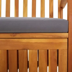 vidaXL - Bank - Grijs - Hout - 148 x 62 x 84 cm