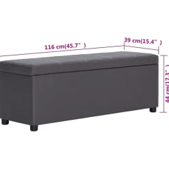 vidaXL - Bank - Grijs - Stof