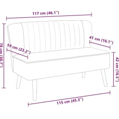 vidaXL - Bank - Grijs - Stof