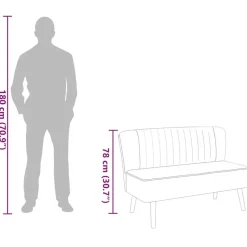 vidaXL - Bank - Grijs - Stof