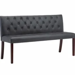 vidaXL - Bank - Grijs - Suède - 148.5 cm