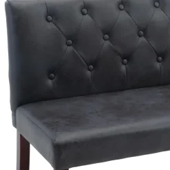 vidaXL - Bank - Grijs - Suède - 148.5 cm