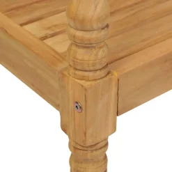 vidaXL - Bank Batavia met zwart kussen - Teakhout - 120x51.5x84 cm