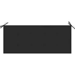 vidaXL - Bank Batavia met zwart kussen - Teakhout - 120x51.5x84 cm